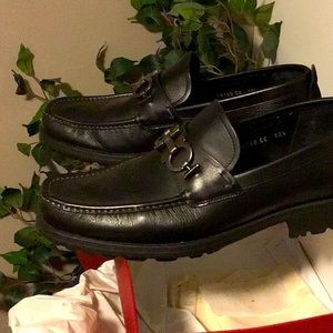 Salvatore Ferragamo David Gancini Bit Leather Loafers